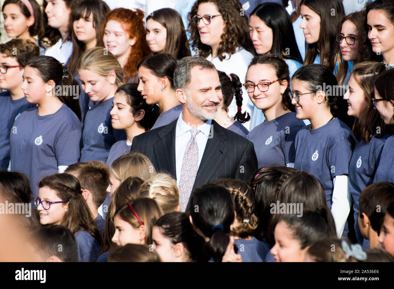 Oviedo, Spagna. Xvii oct, 2019. Il re Filippo VI di Spagna durante la visita della famiglia reale spagnola alla Cattedrale di Oviedo il 17 ottobre 2019 a Oviedo, Spagna. Credito: David Gato/Alamy Live News Foto Stock