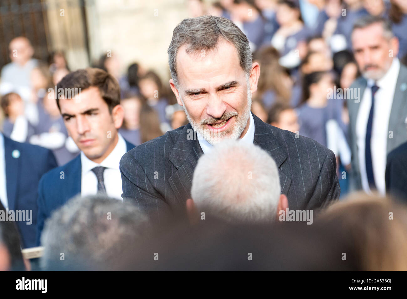 Oviedo, Spagna. Xvii oct, 2019. Il re Filippo VI di Spagna durante la visita della famiglia reale spagnola alla Cattedrale di Oviedo il 17 ottobre 2019 a Oviedo, Spagna. Credito: David Gato/Alamy Live News Foto Stock