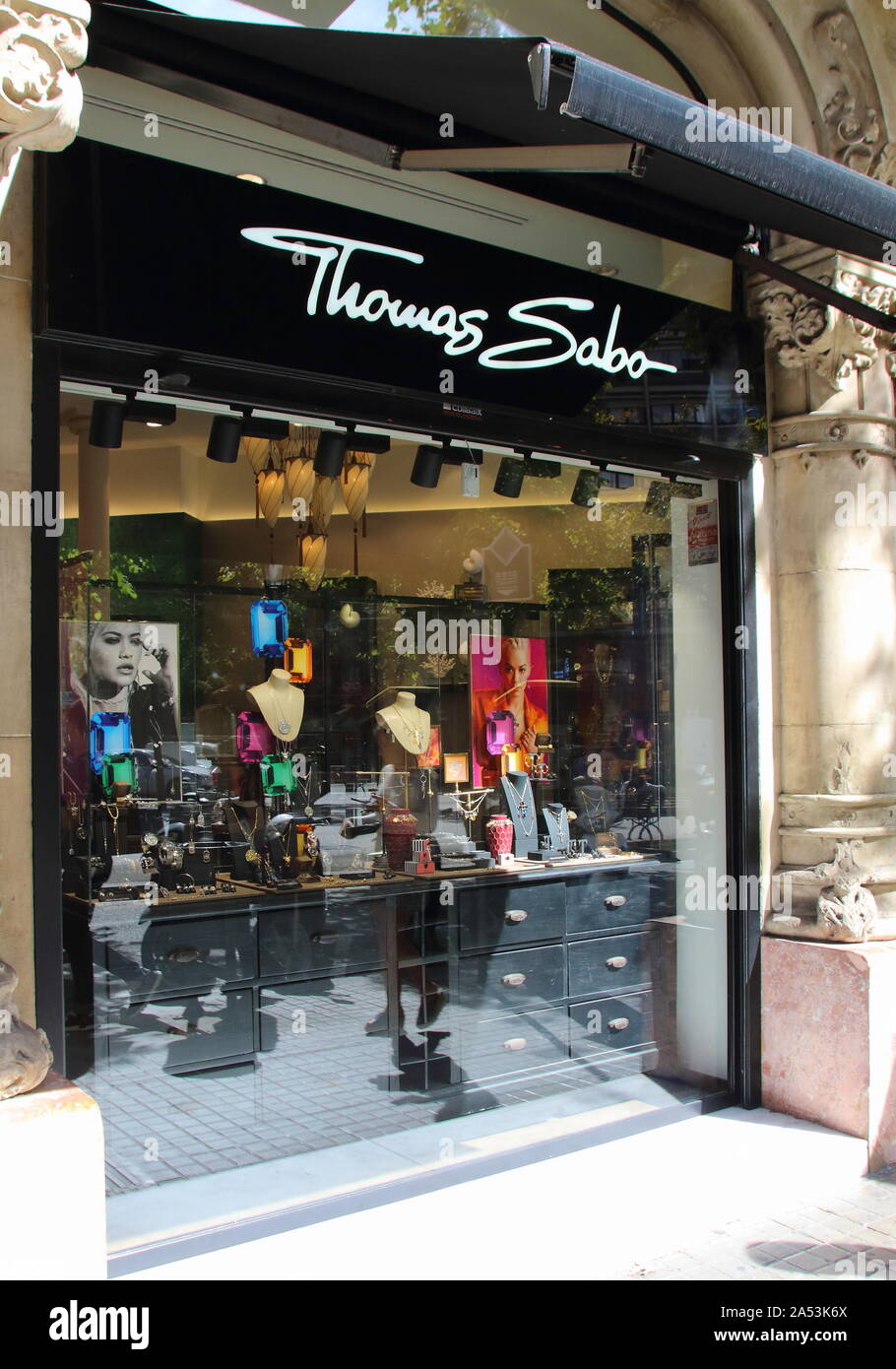 Barcellona, Spagna. 3° Ott, 2019. Thomas Sabo store visto a Barcellona. Credito: Keith Mayhew/SOPA Immagini/ZUMA filo/Alamy Live News Foto Stock