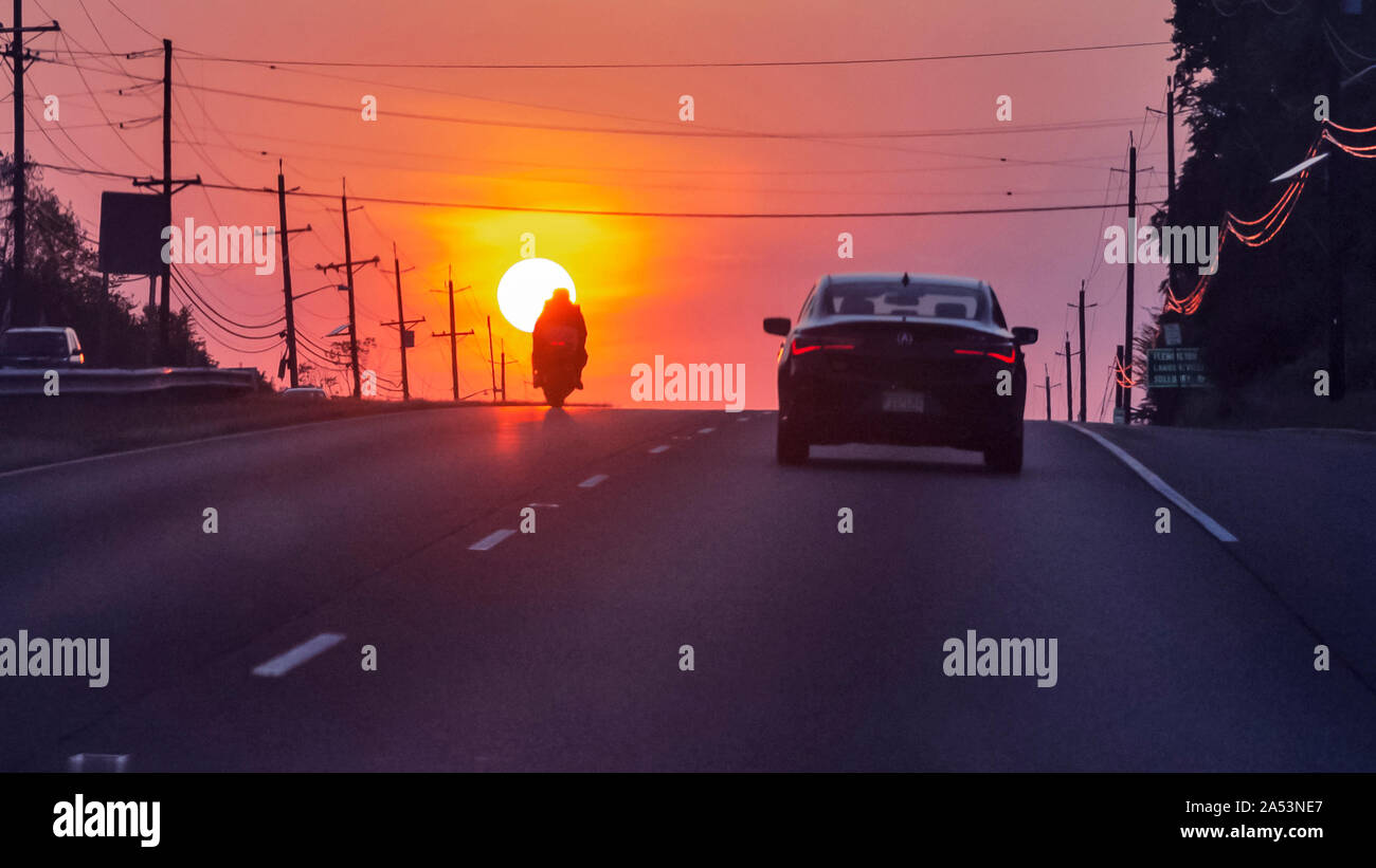 Autostrada, fine del weekend, STATI UNITI D'AMERICA Foto Stock