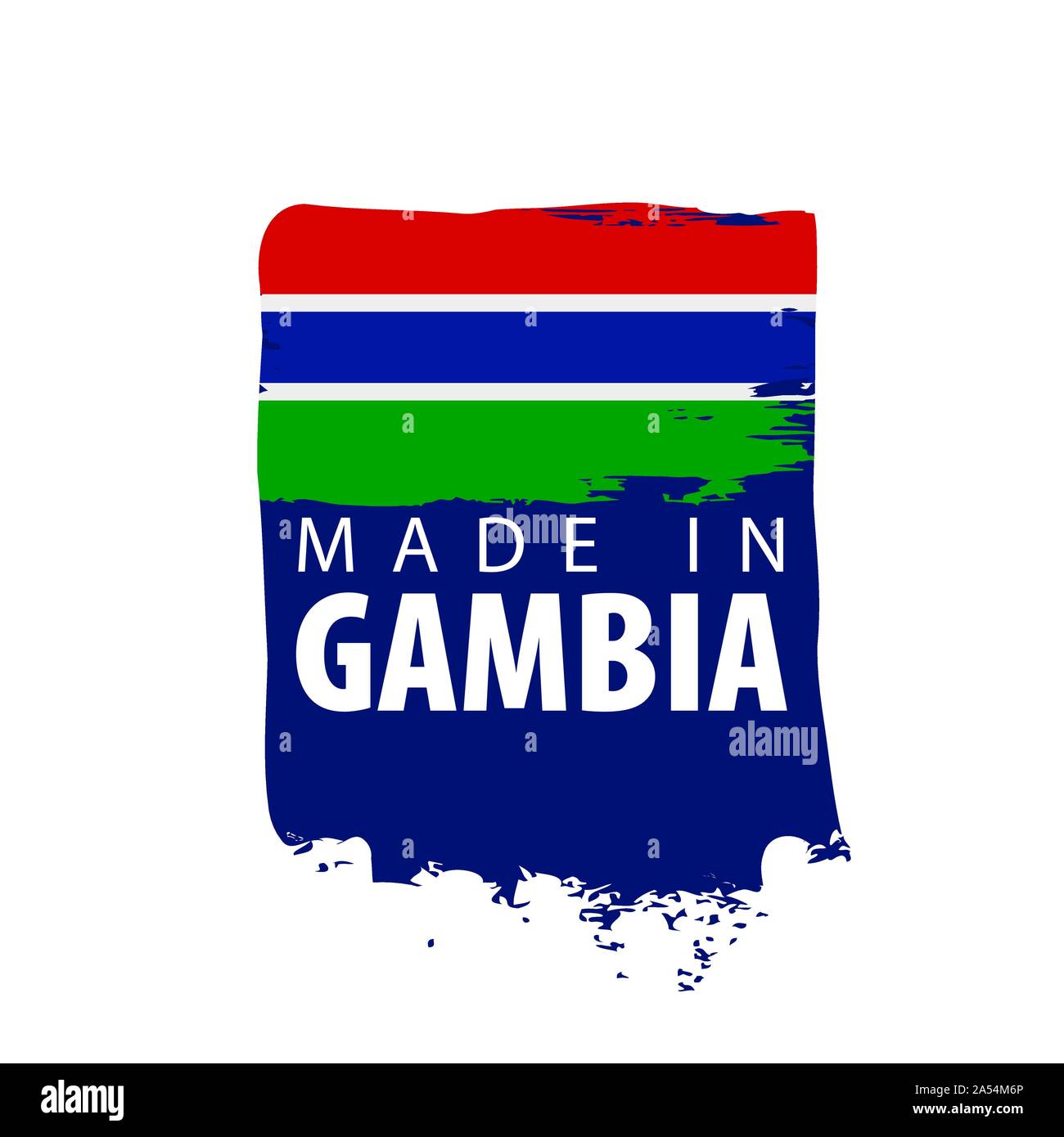 Gambia bandiera, illustrazione vettoriale su sfondo bianco Illustrazione Vettoriale