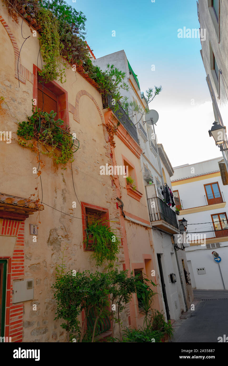 Il centro storico della città costiera di calpe è uno dei più belli da visitare in Spagna Foto Stock