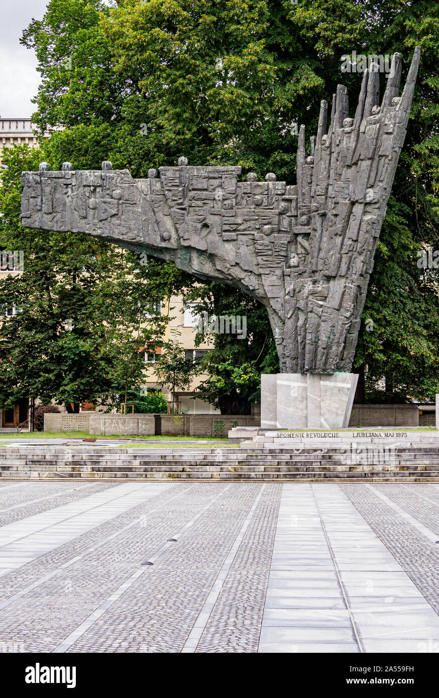 Monumento Alla Rivoluzione, Trg Republike, Slovenia Foto Stock