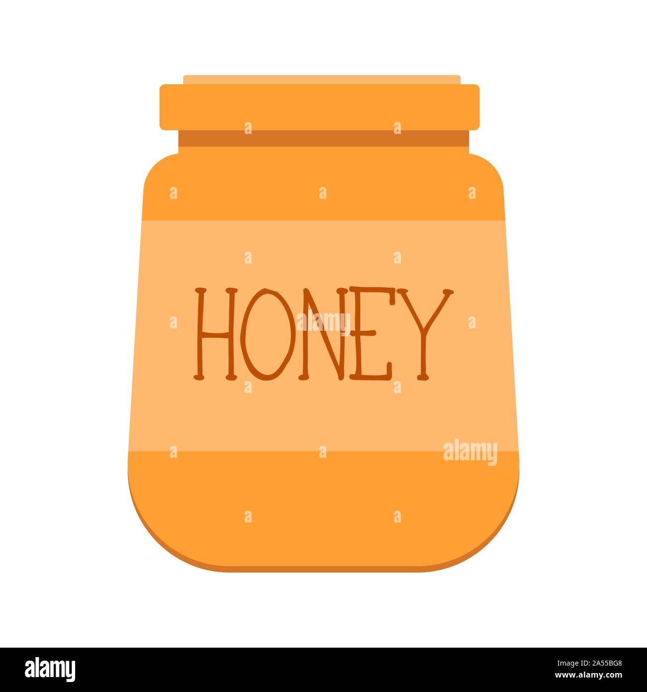 Un vasetto di miele, un prodotto naturale realizzato dalle api, aiuto con il raffreddore, una gustosa e salutare, dessert flu prevenzione. Illustrazione colorata. Icona. Foto Stock