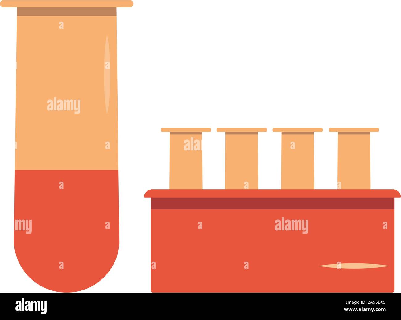 Impostare medical matracci per le analisi del sangue e test. Icona. Piano di cura medica illustrazione. Ricerca scientifica Illustrazione Vettoriale