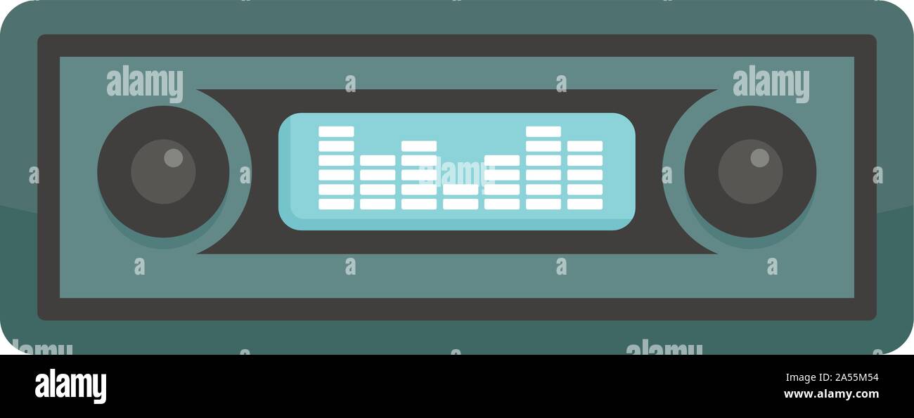 Auto icona audio. Illustrazione piana di car audio icona vettoriali per il web design Illustrazione Vettoriale