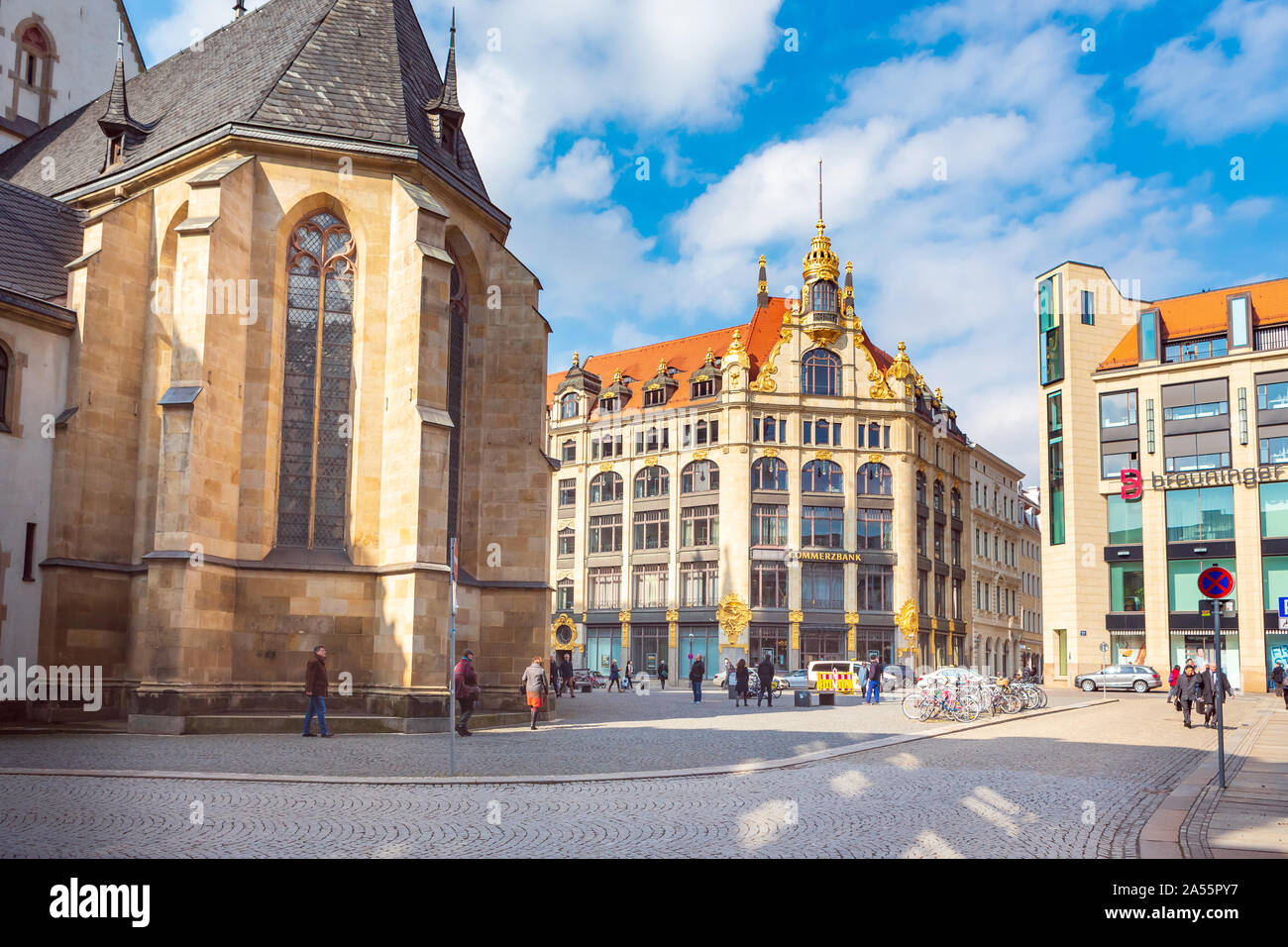 LEIPZIG, Germania - circa marzo, 2018: La città scape della città di Lipsia in Germania Foto Stock