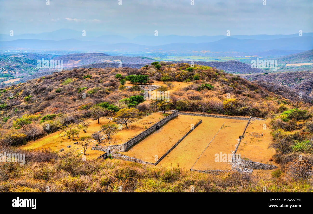 Ballcourt primario a Xochicalco sito archeologico in Messico Foto Stock