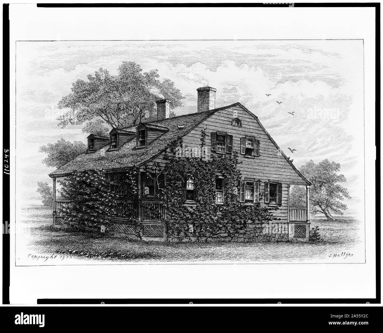 Van de voor farm house, 1698, New York] / S. Hollyer Foto Stock