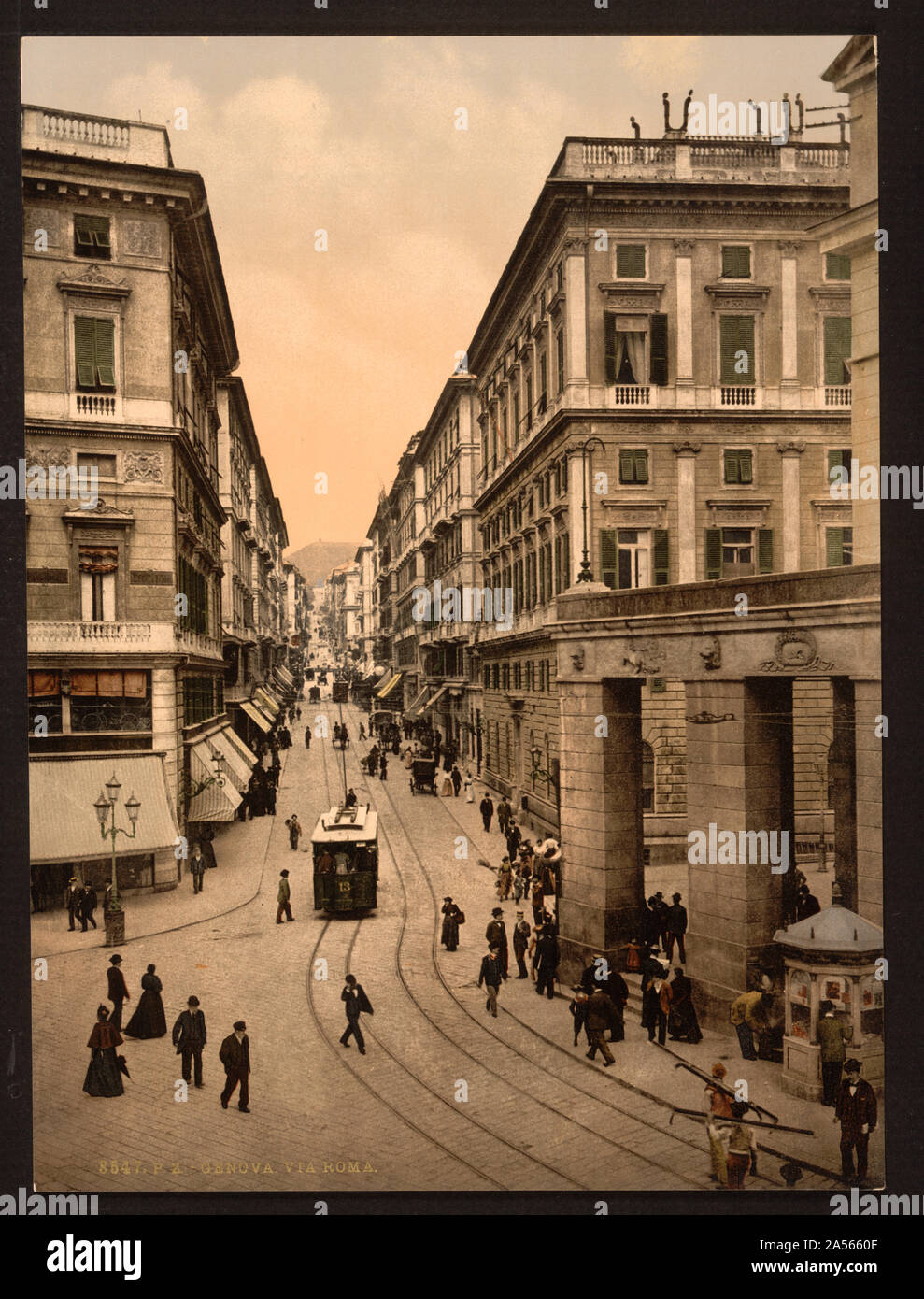 Via Roma, Genova, Italia Foto Stock