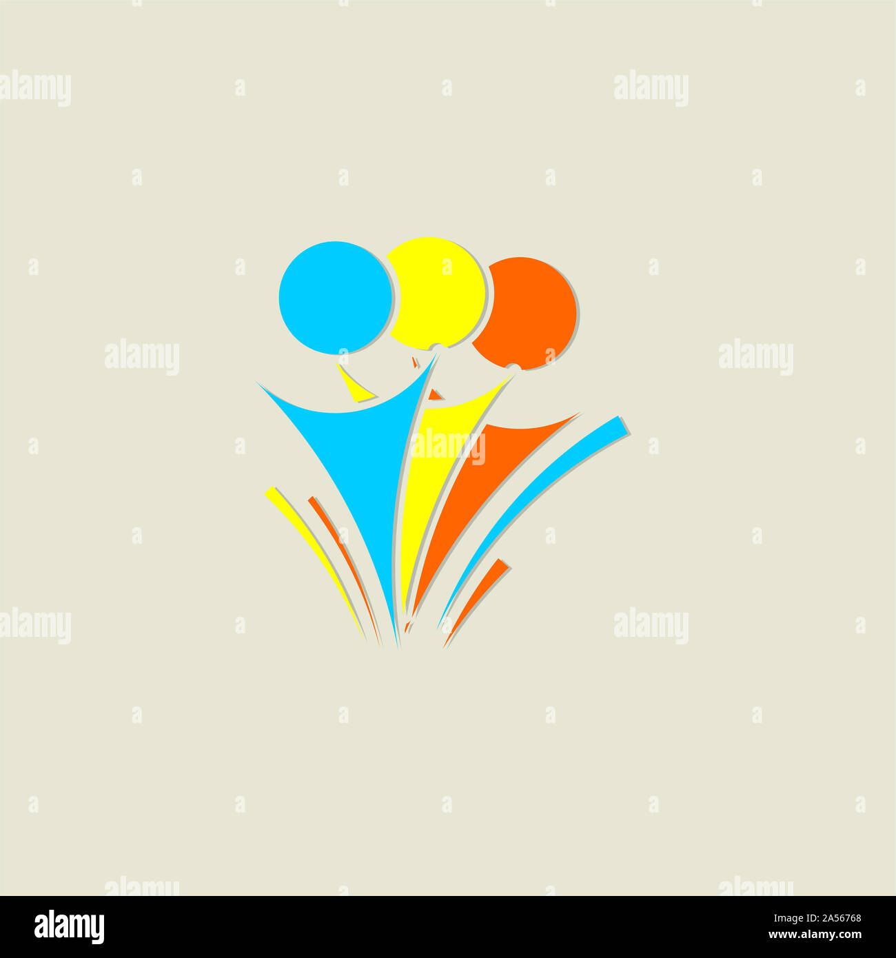 Persone minimalista Sport Logo icona Vettore Foto Stock