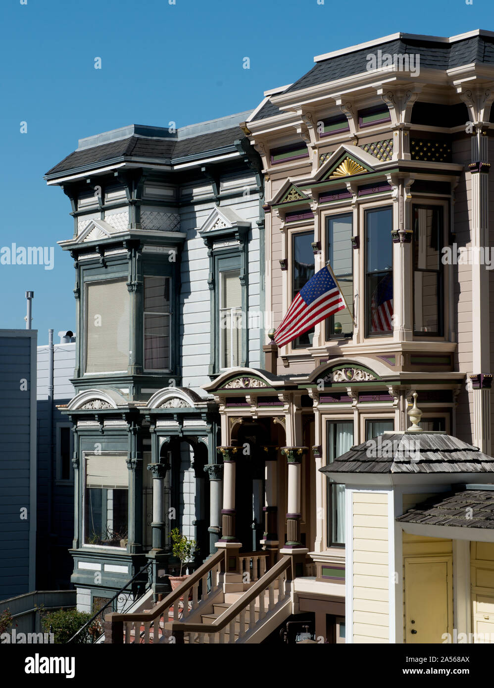 Architettura vittoriana in San Francisco, California Foto Stock