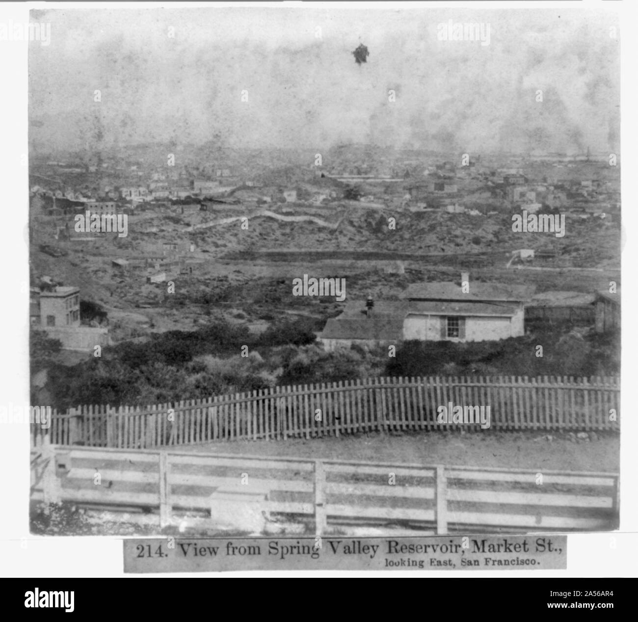 Vista dalla valle di primavera serbatoio - Mercato di Santa guardando ad est di San Francisco Foto Stock