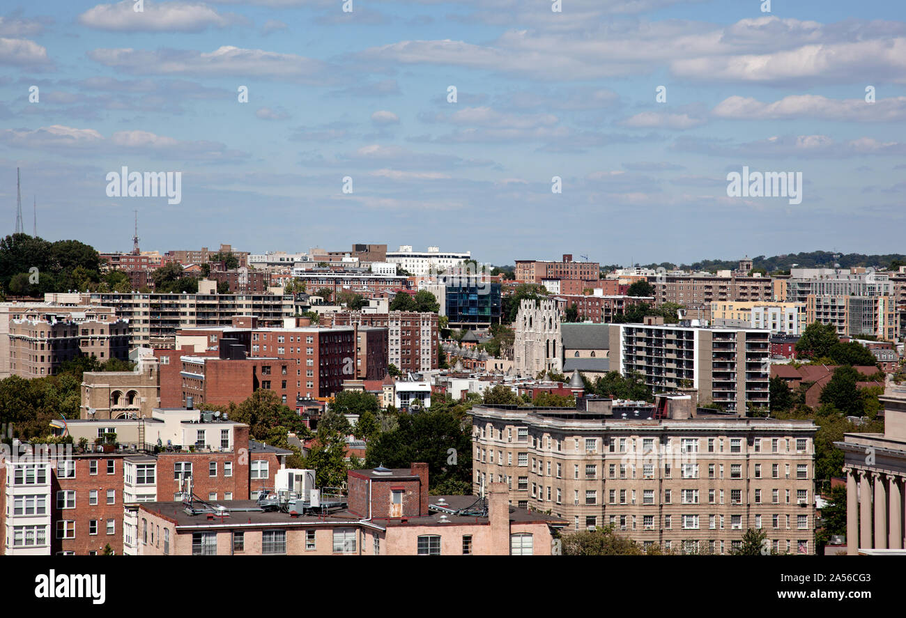 Vista dalla cima del Cairo appartamento edificio, 1615 Q SAN, NW, Washington, D.C. Foto Stock