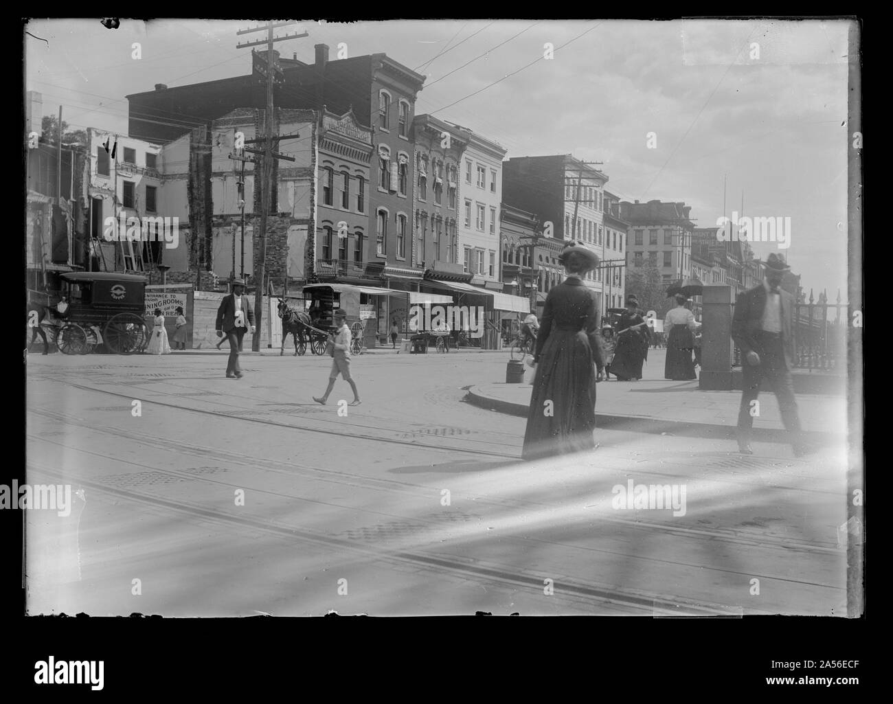 Vista di 7th Street, N.W., dal lato est, guardando a sud dal G Street Foto Stock