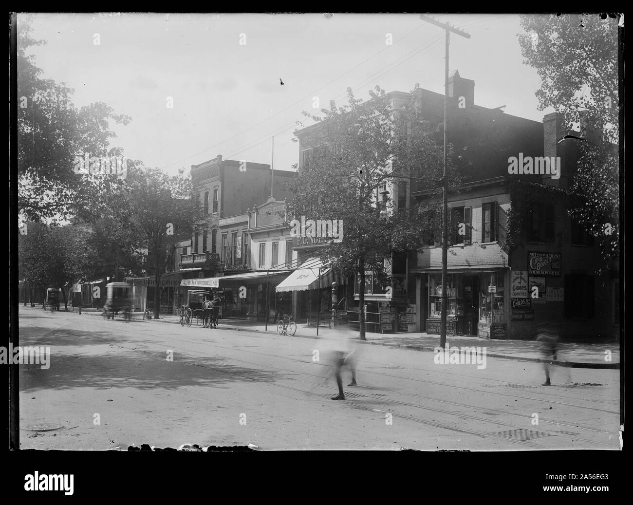 Vista di 9th Street, N.W., lato ovest, guardando a sud da I Street Foto Stock