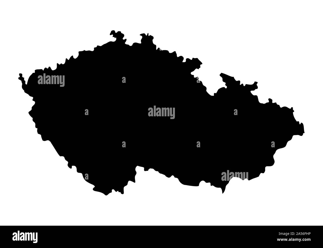 Repubblica ceca mappa silhouette Illustrazione Vettoriale