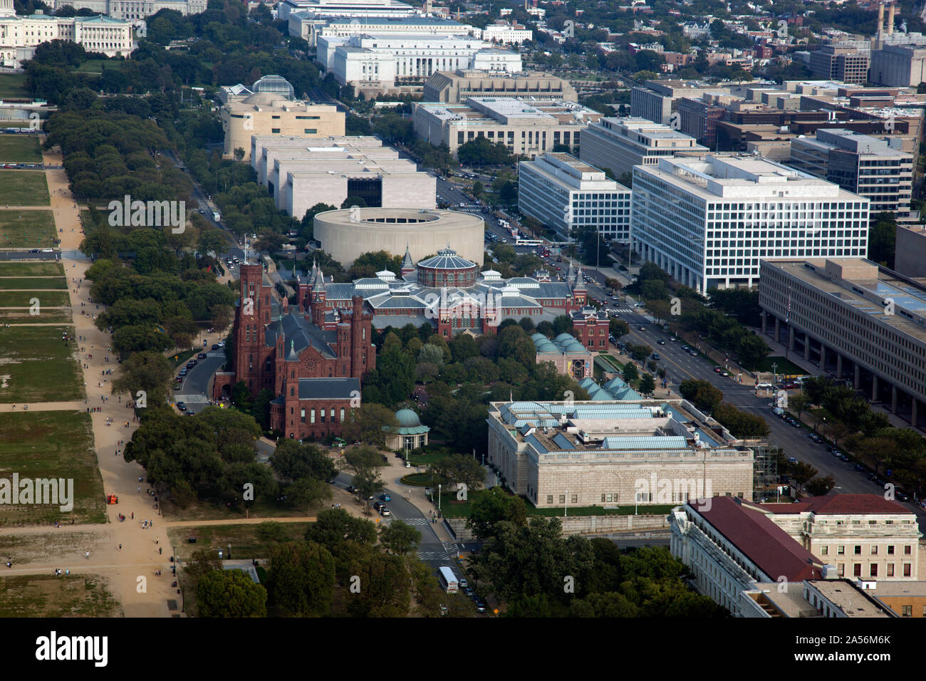 Vista di Washington D.C., preso dal Monumento di Washington Foto Stock