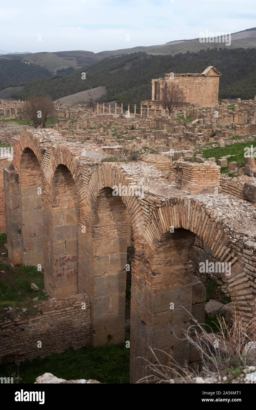 Le Grandi Terme (Grand Thermes), l'antica città romana di Djemila (Cuicul), Algeria, dicembre 2007. Foto Stock