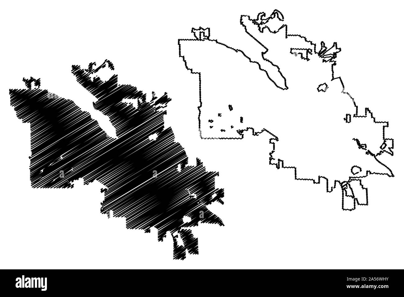 Boise City (Stati Uniti città, Stati Uniti d'America, usa city) mappa illustrazione vettoriale, scribble schizzo città di Boise mappa Illustrazione Vettoriale