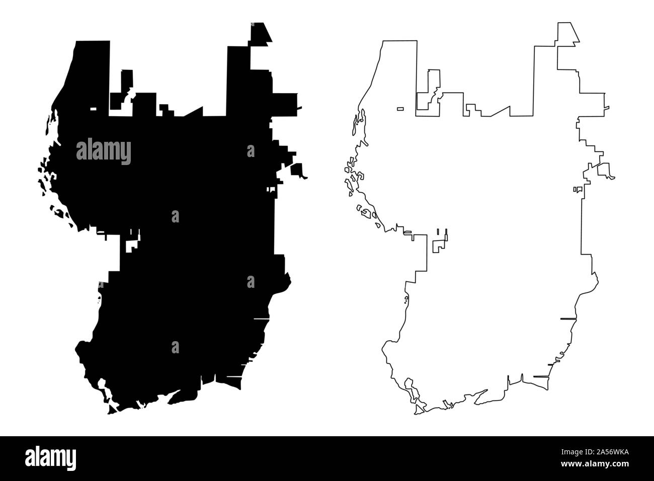 Cape Coral City (Stati Uniti città, Stati Uniti d'America, usa city) mappa illustrazione vettoriale, scribble schizzo città di Cape Coral mappa Illustrazione Vettoriale