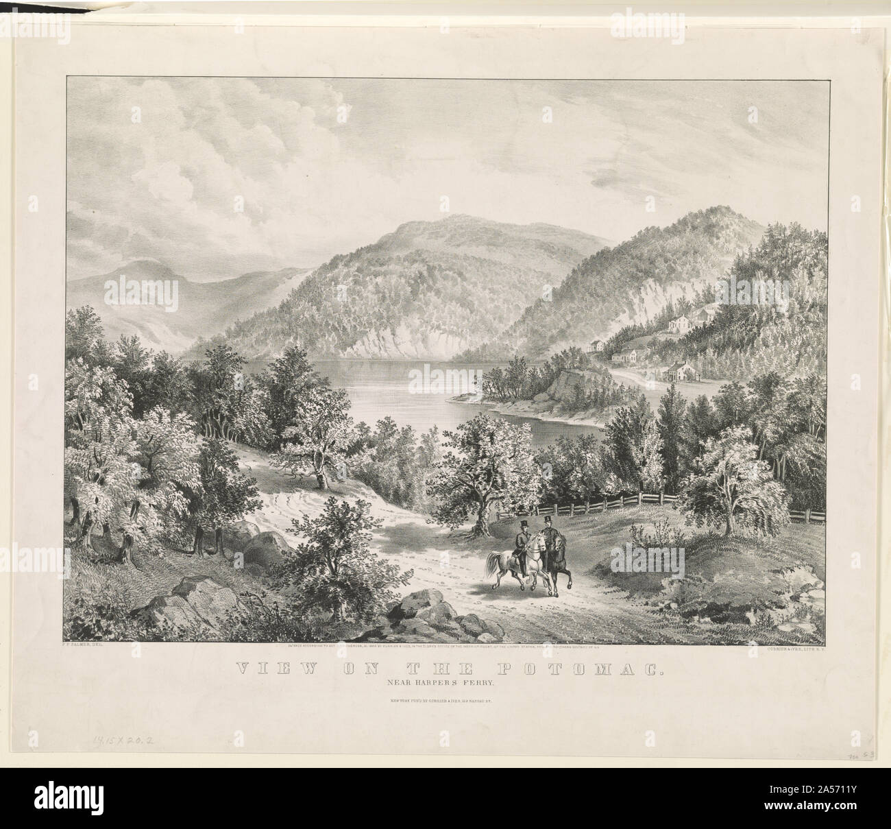 Vista sul Potomac--nei pressi di Harper's Ferry / F.F. Palmer del. Foto Stock