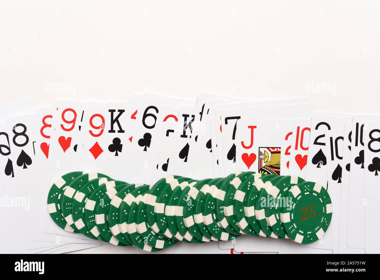 Casino oggetti isolati banner di sfondo per giochi di carte e il gioco d'azzardo Foto Stock