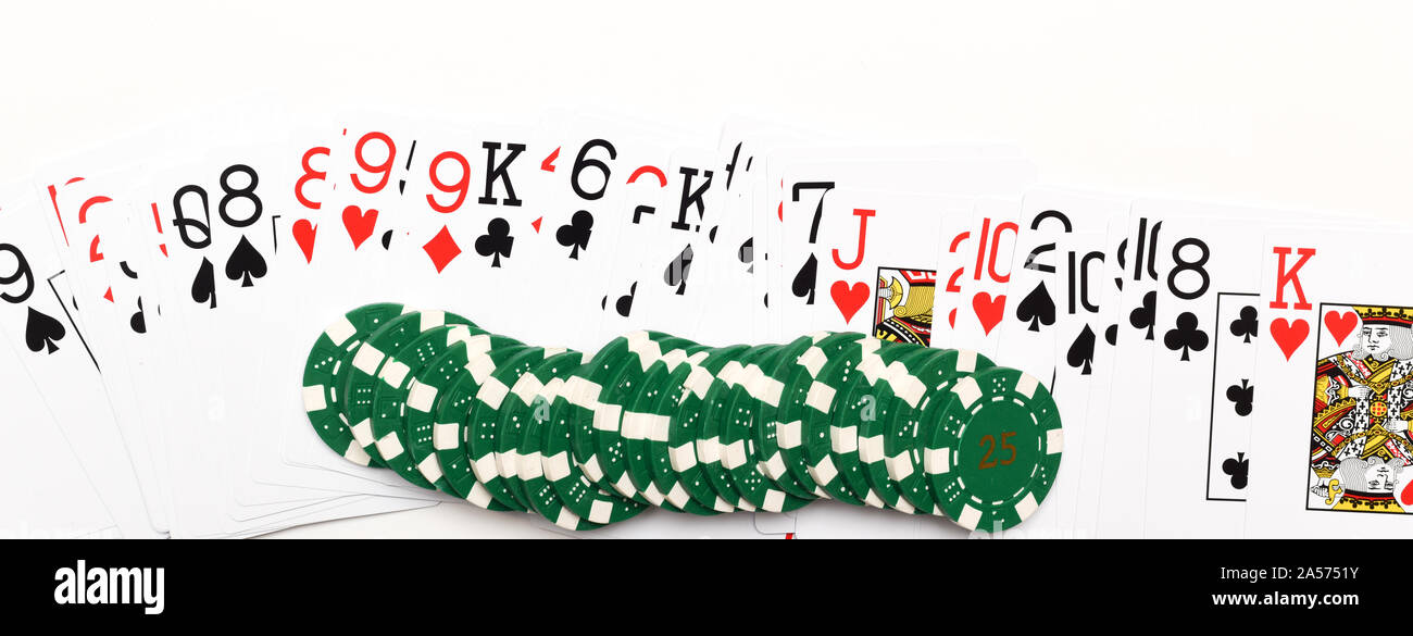Casino oggetti isolati banner di sfondo per giochi di carte e il gioco d'azzardo Foto Stock