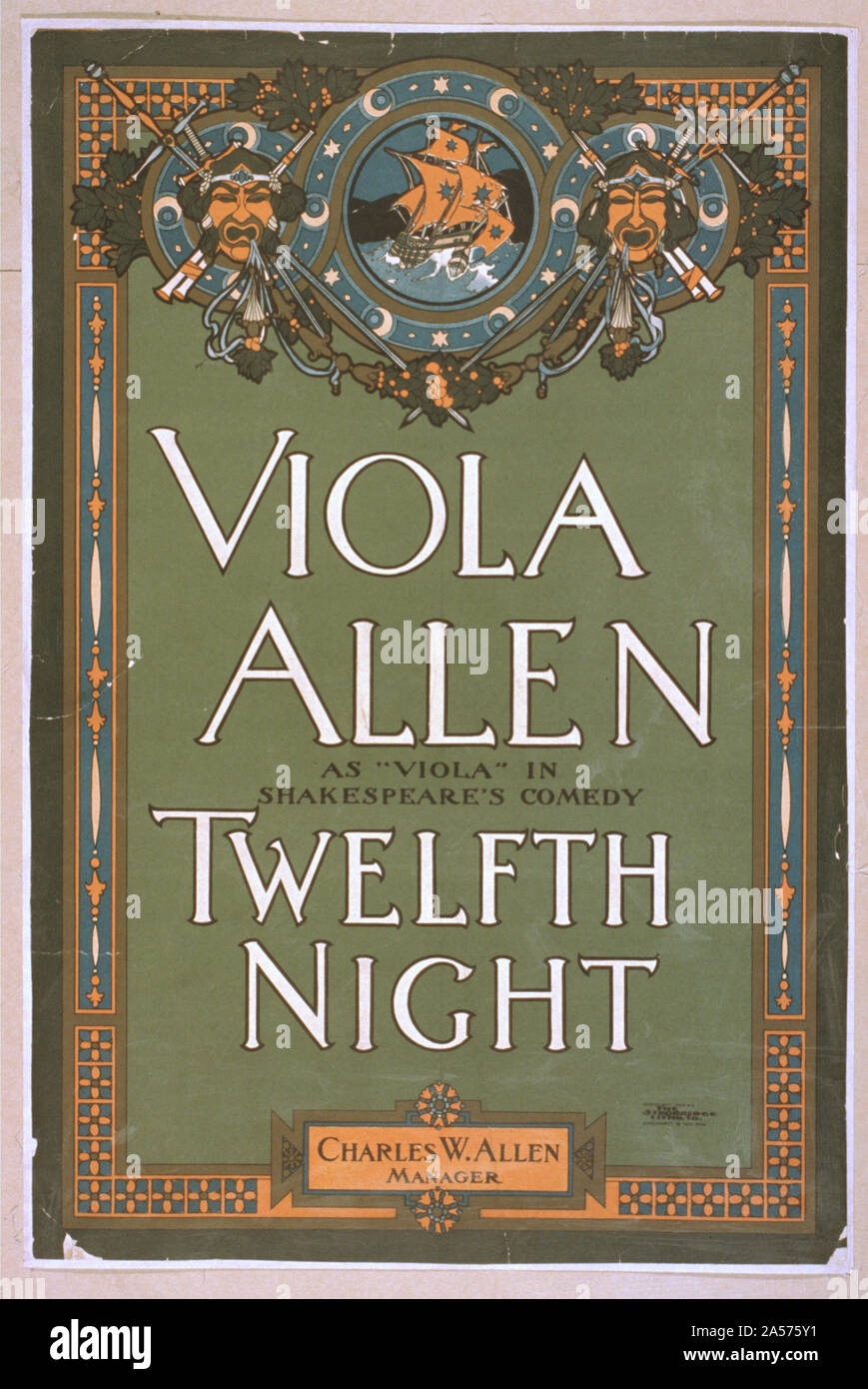 Viola Allen come Viola in Shakespeare la commedia, Twelfth Night Foto Stock