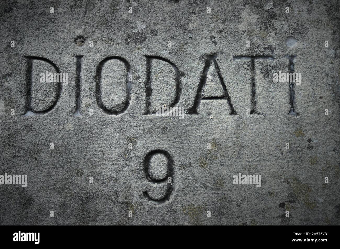 Incisione del patrimonio immobiliare di ingresso dove Mary Shelley concepì il ben noto "Frankenstein" e John Polidori "Vampiro" Foto Stock