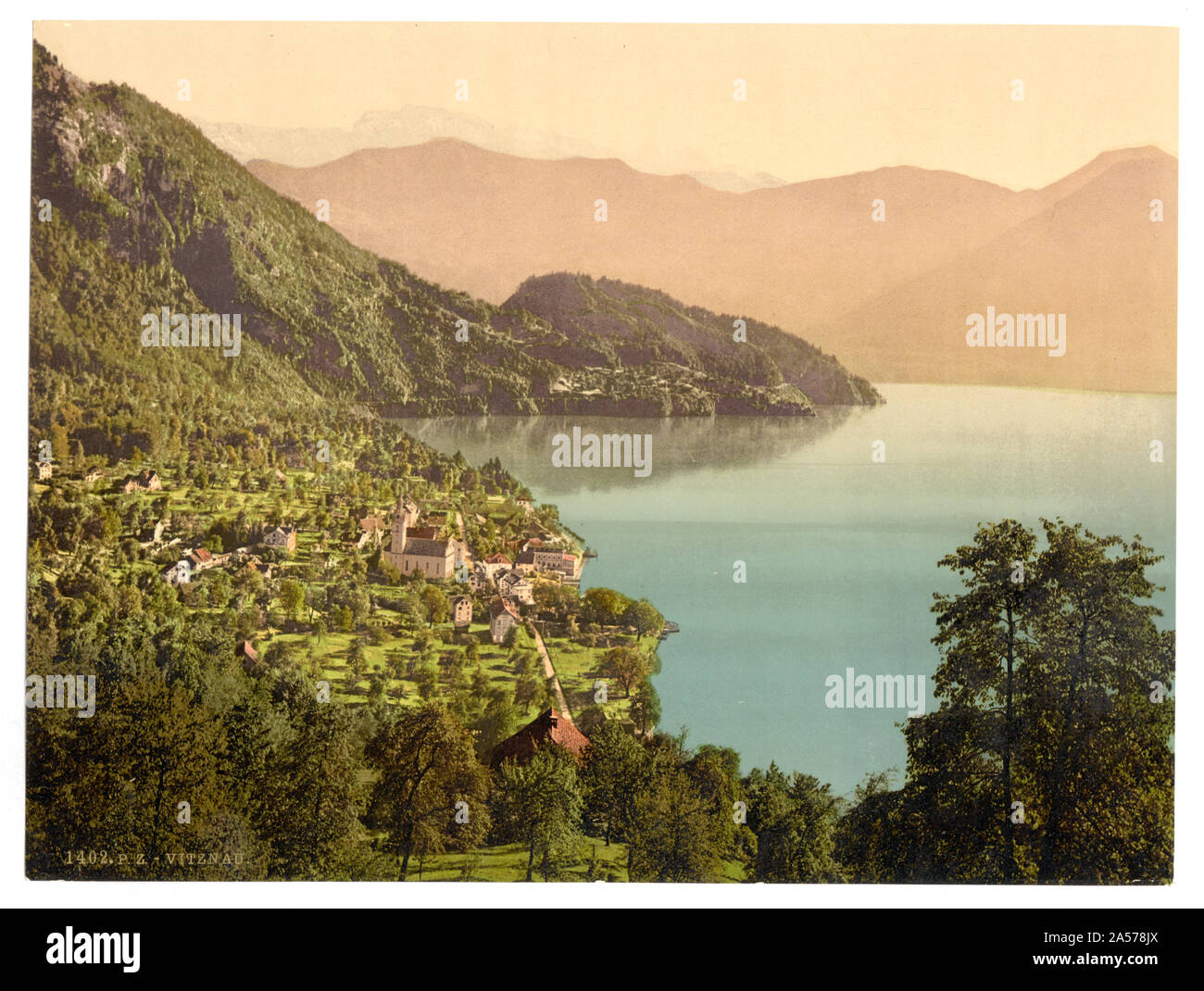 Vitznau, ferrovia, Rigi, Svizzera Foto Stock