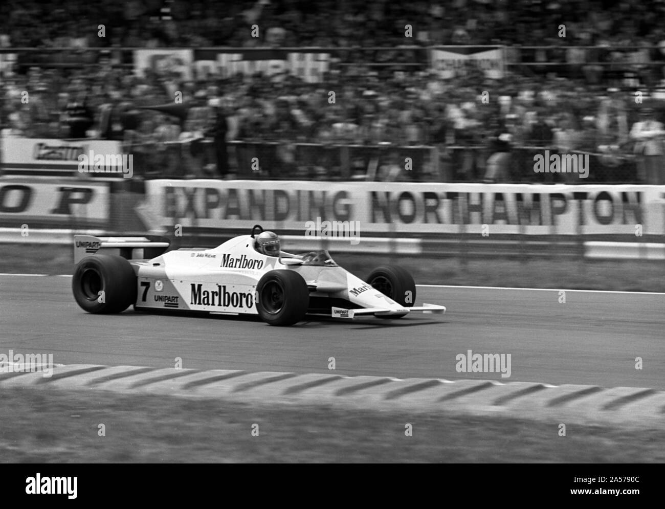 1981 McLaren MP4-1, John Watson, il Gran Premio di Gran Bretagna a Silverstone. Foto Stock