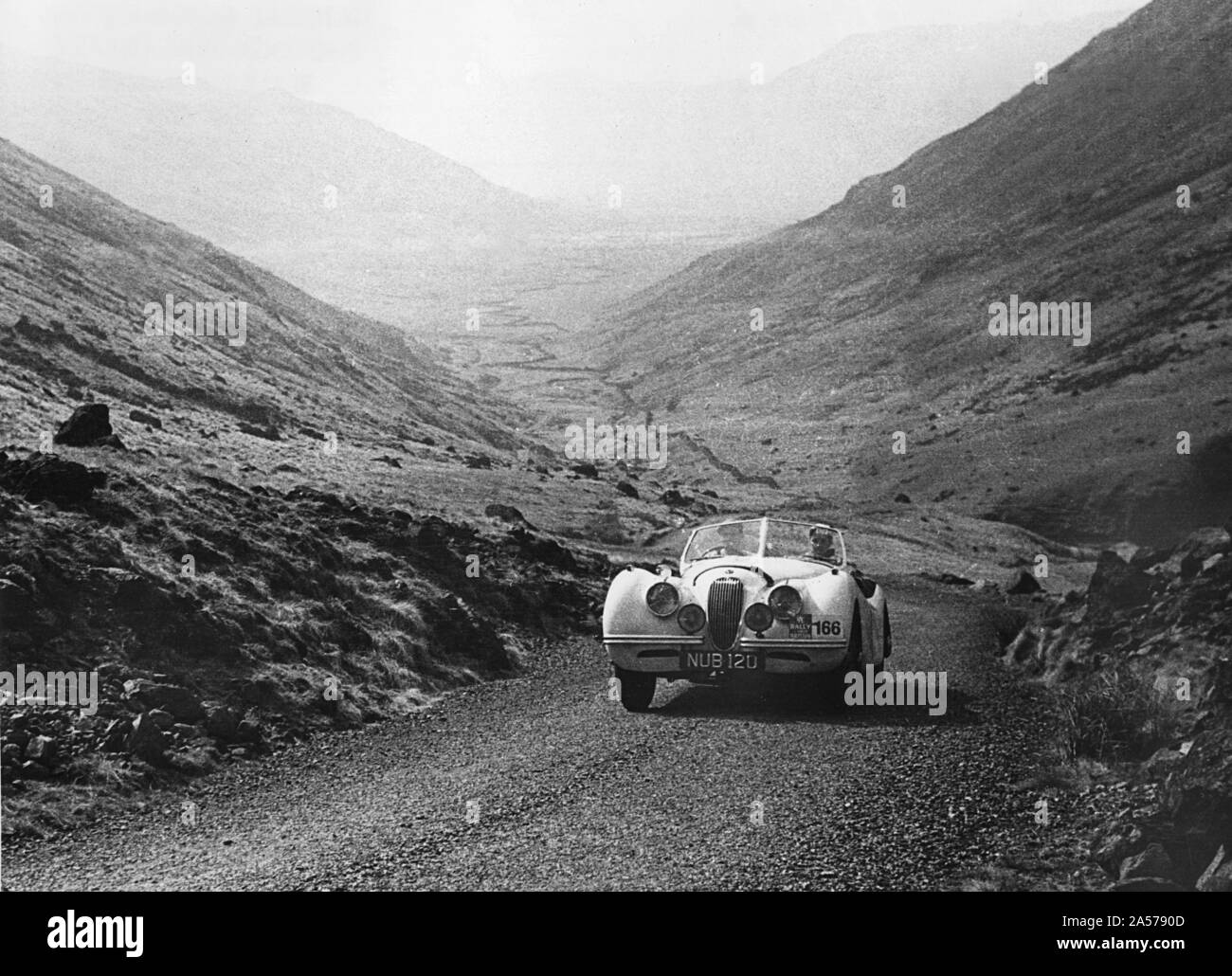 Jaguar XK120, Ian Appleyard. 1953 R.A.C. Rally. Foto Stock