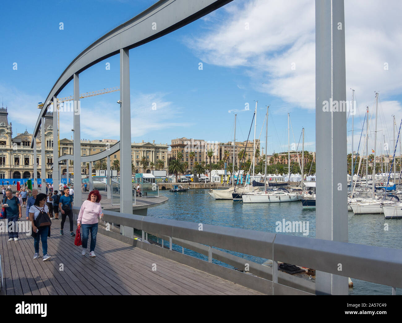 La Rambla de Mar, Barcelona Foto Stock