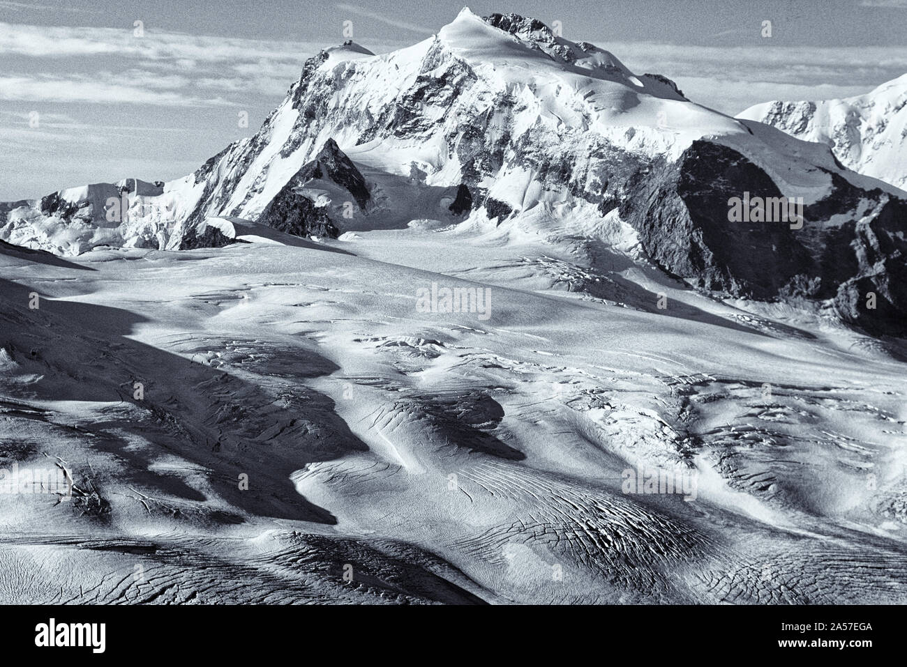 Il Monte Rosa nelle alpi svizzere Foto Stock