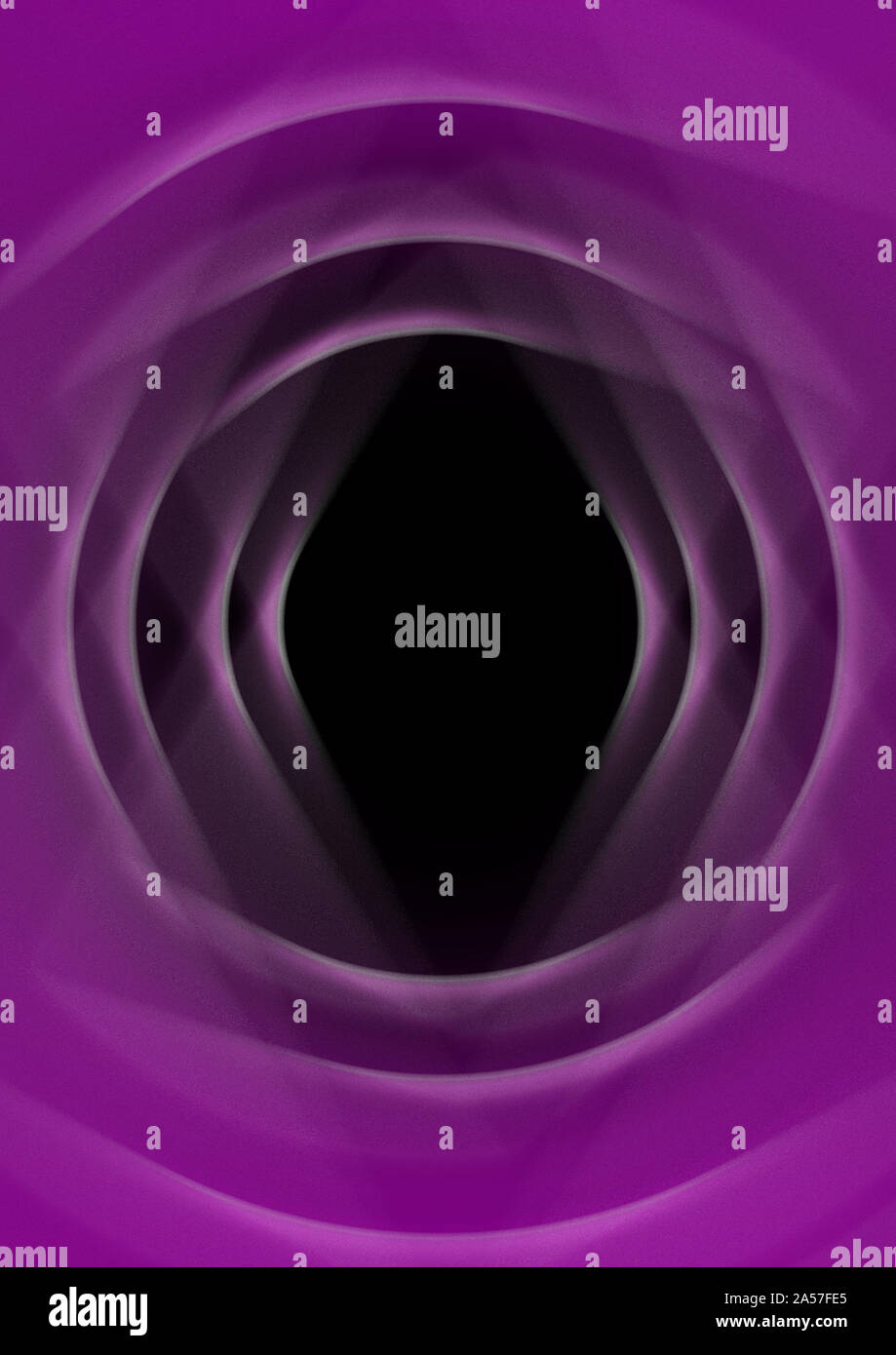 Il Neon tunnel creato da illuminare di luci al neon generati digitalmente Foto Stock