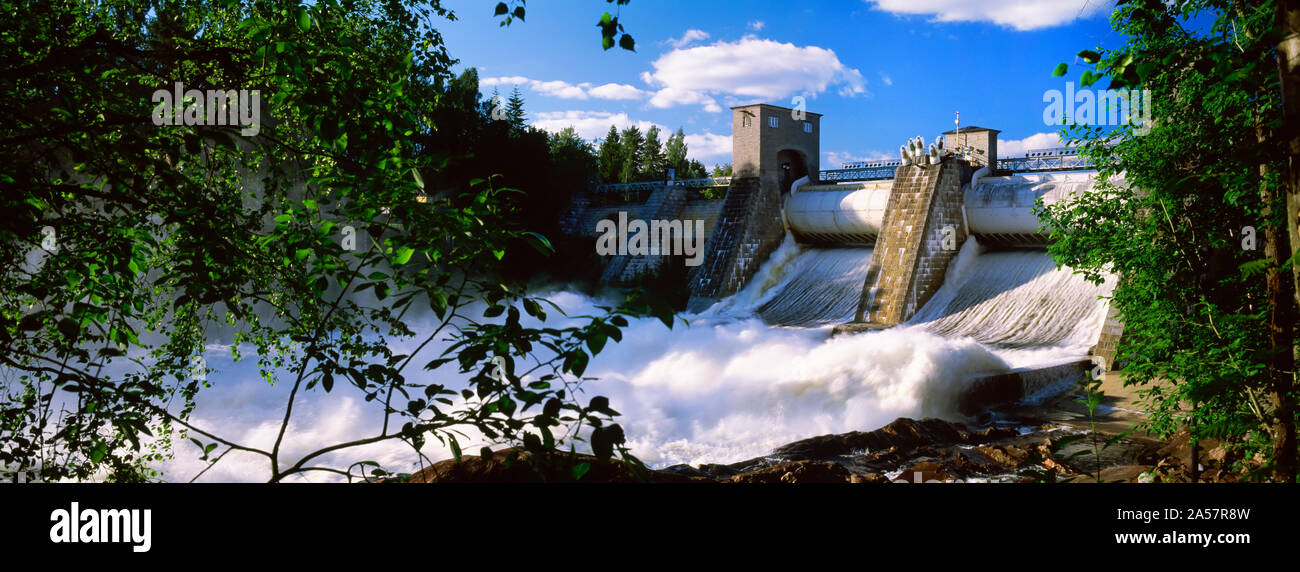 Diga idroelettrica, Imatra, del sud della Karelia, della Finlandia Foto Stock