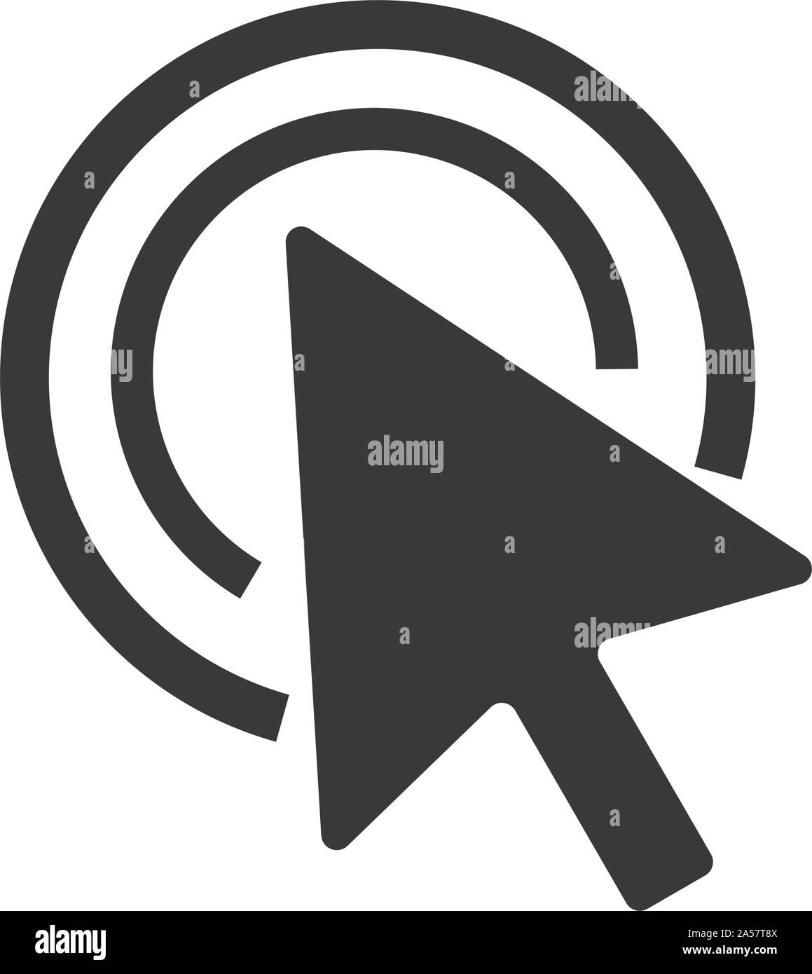 Computer cursore del mouse con il cerchio di selezione nel vettore Illustrazione Vettoriale