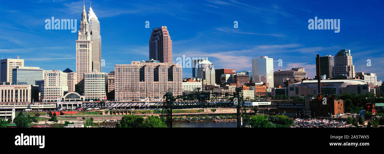 Grattacieli in una città, Cleveland, Ohio, Stati Uniti d'America Foto Stock