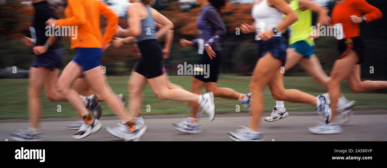 Runner a maratona Foto Stock