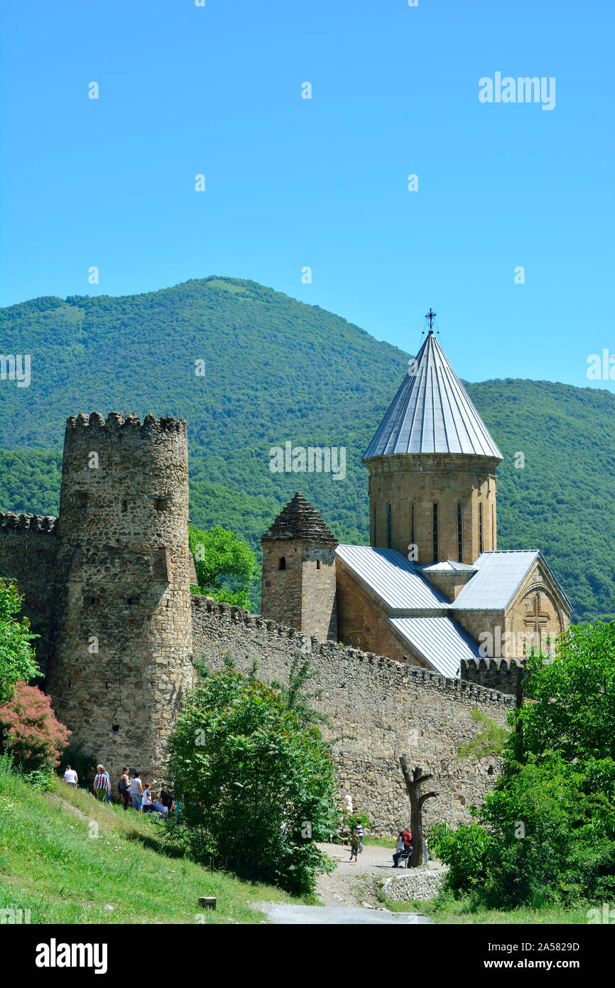 Ananuri castello risalente al XIII secolo, sul fiume Aragvi. Georgia e Caucaso Foto Stock