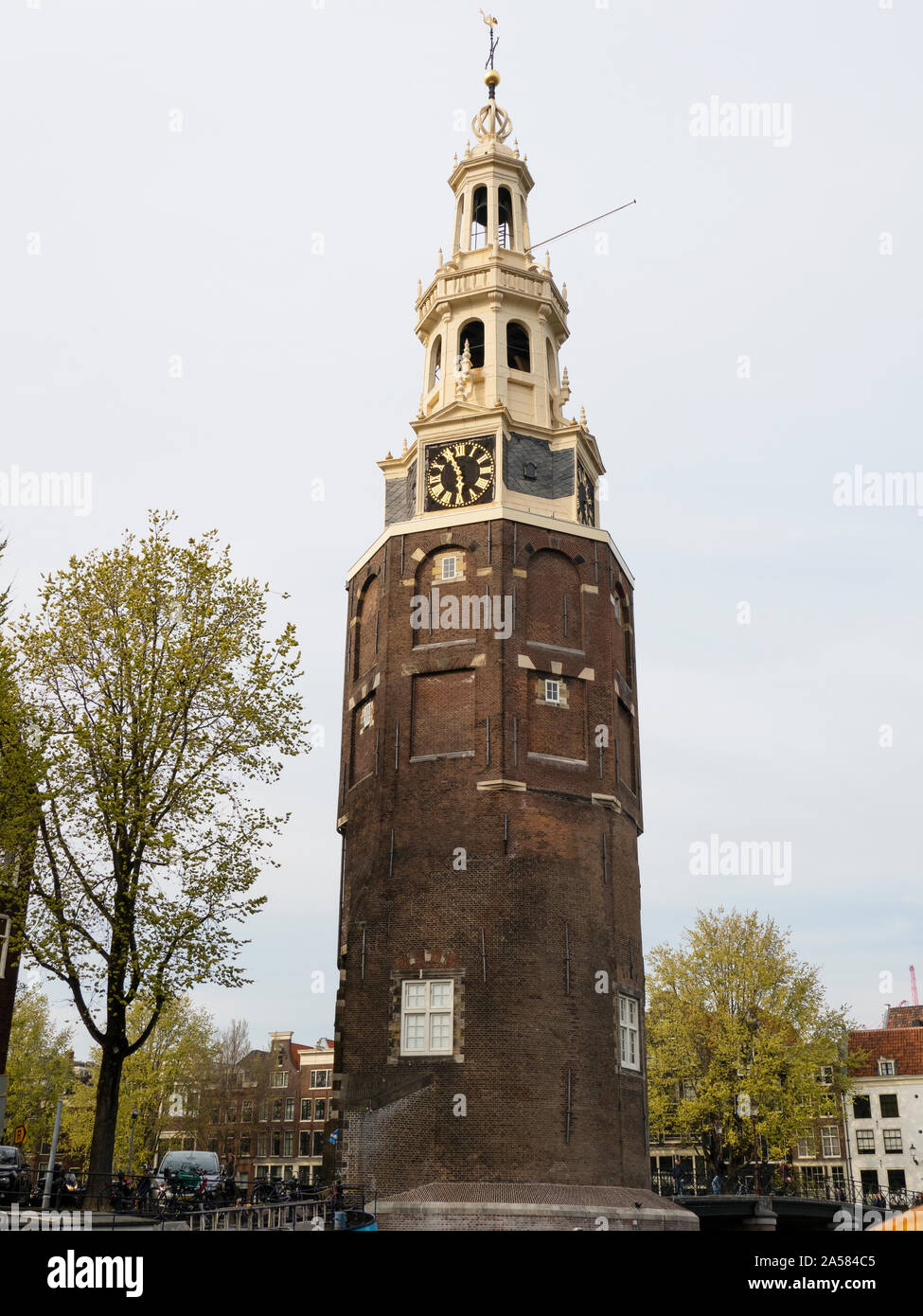 Torre Montelbaanstoren, Amsterdam, Olanda Settentrionale, Paesi Bassi Foto Stock