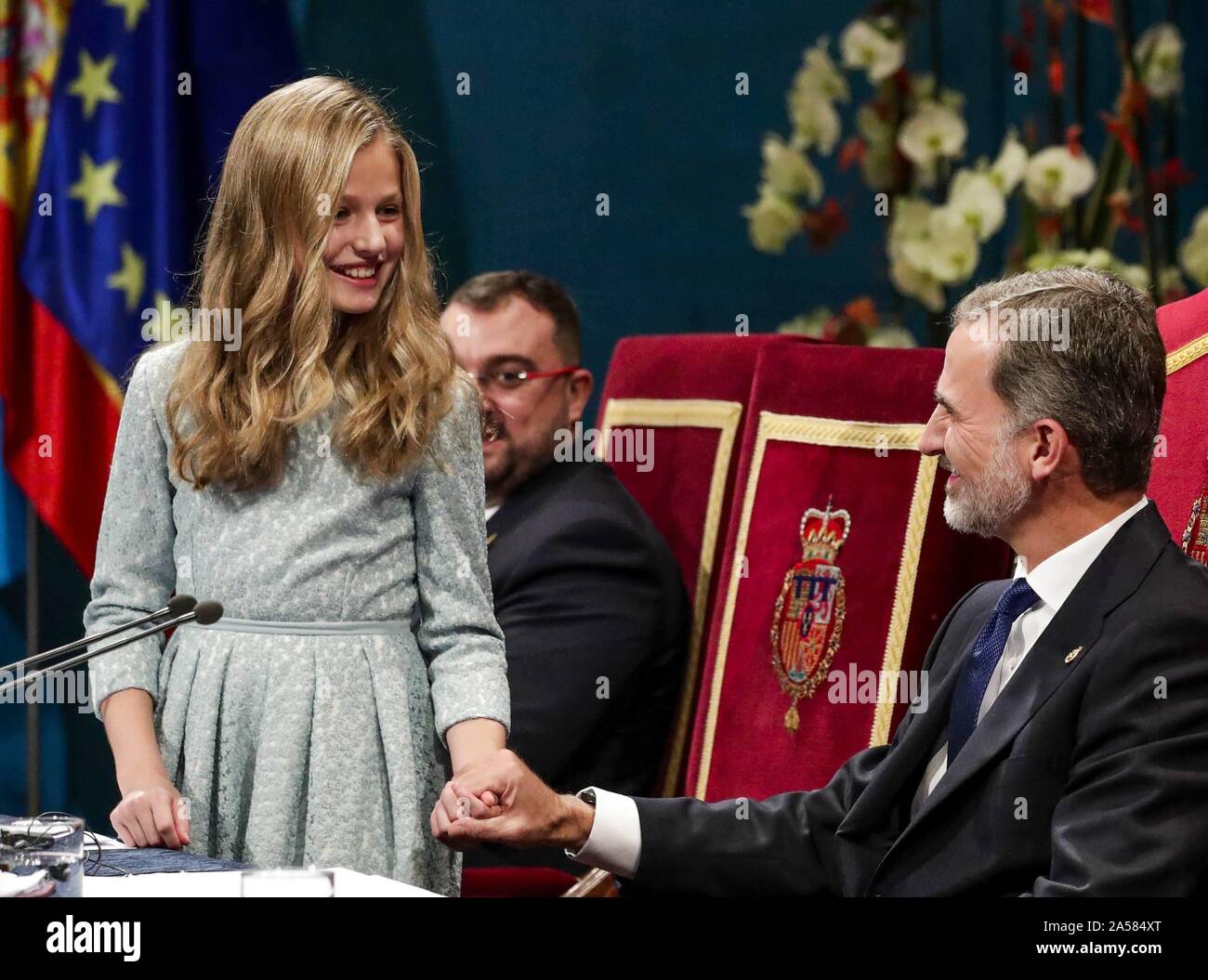 Oviedo, Spagna. Xviii oct, 2019. La Principessa delle Asturie Leonor de Borbon durante la consegna della Principessa delle Asturie Awards 2019 a Oviedo, Venerdì 18 ottobre 2019. Credito: CORDON PREMERE/Alamy Live News Foto Stock