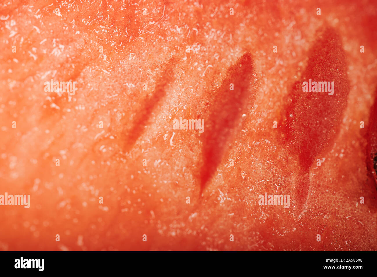 Anguria rossa frutta succosa macro vista ravvicinata Foto Stock