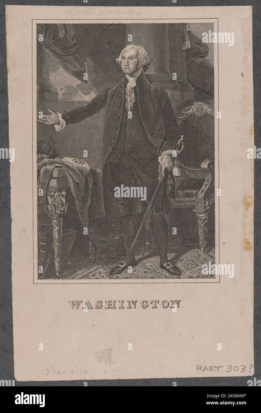 Washington (Hart 303) Abstract: piena lunghezza Ritratto di George Washington. Foto Stock