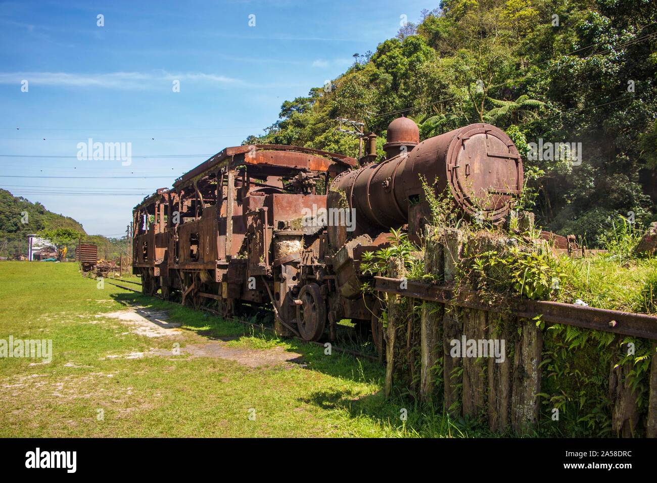 Locomotiva, Paranapiacaba, Santo André, São Paulo, Brasile. Foto Stock