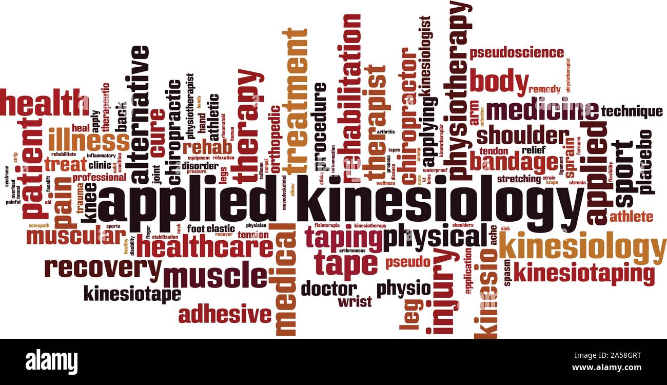 Kinesiologia applicata parola concetto di cloud computing. Collage fatto di parole circa kinesiologia applicata. Illustrazione Vettoriale Illustrazione Vettoriale