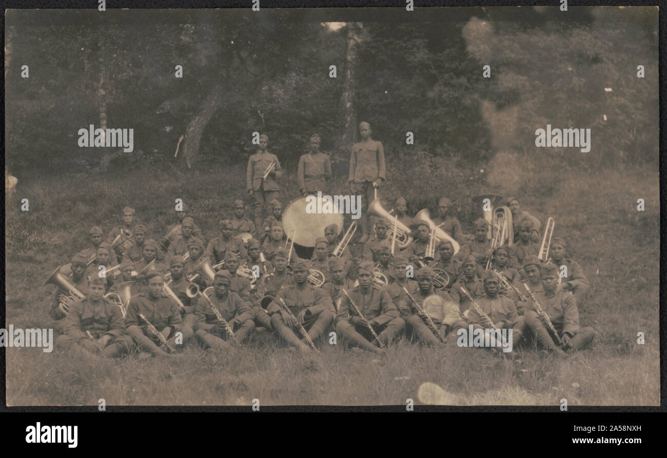 Unidentified African American regimental band Foto Stock