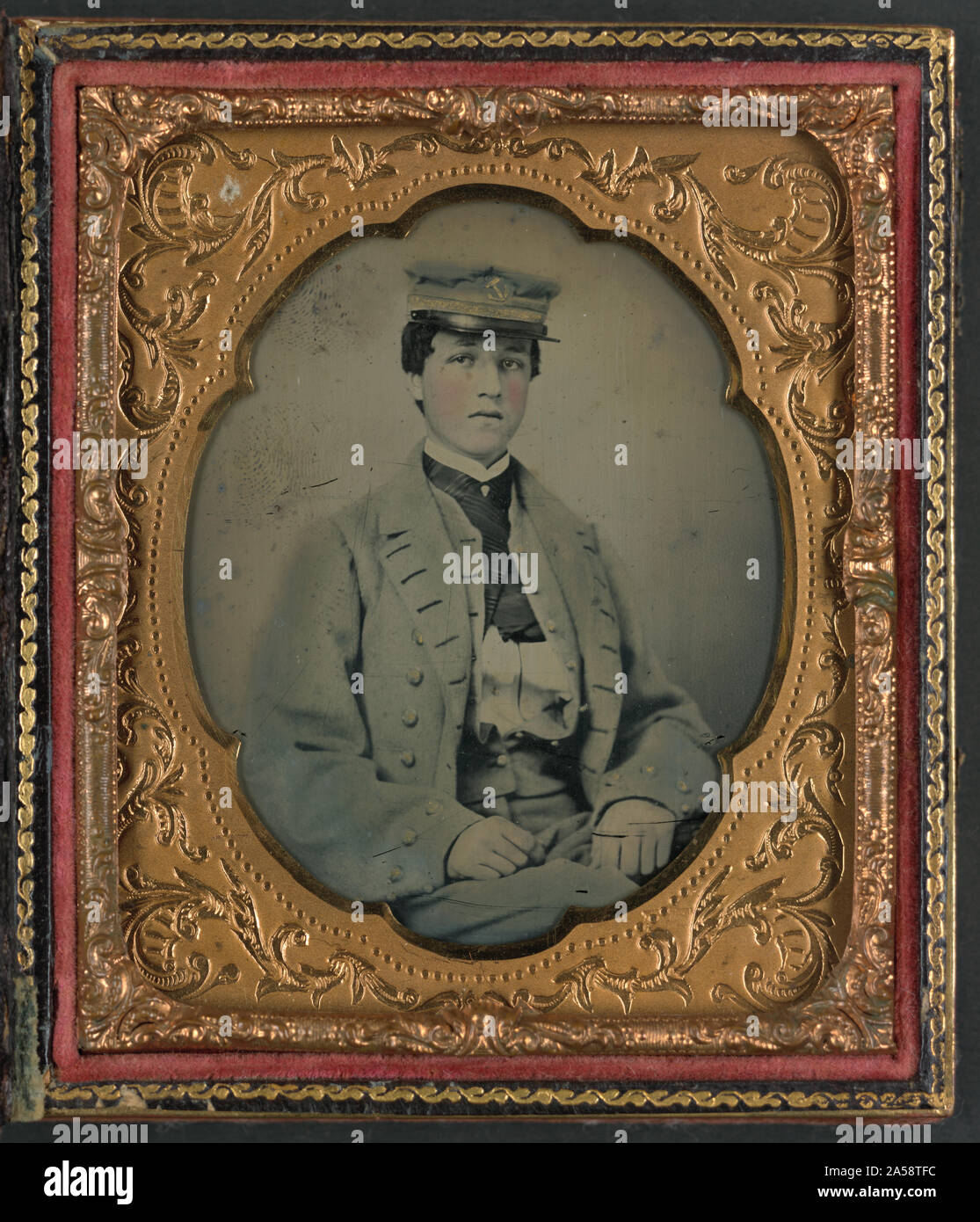 Marinaio non identificato in guardiamarina confederato uniforme Foto Stock