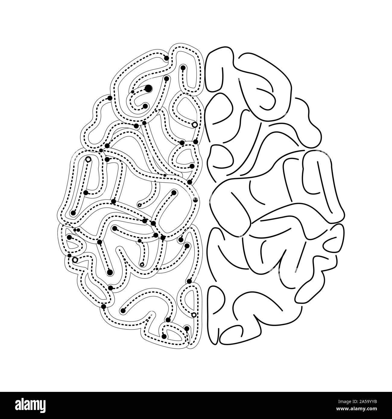 Trasformazione quantistica. Apprendimento profondo di intelligenza artificiale. Futuro di nuove tecnologie per il business o la scienza presentazione. Sfondo vettoriale Illustrazione Vettoriale